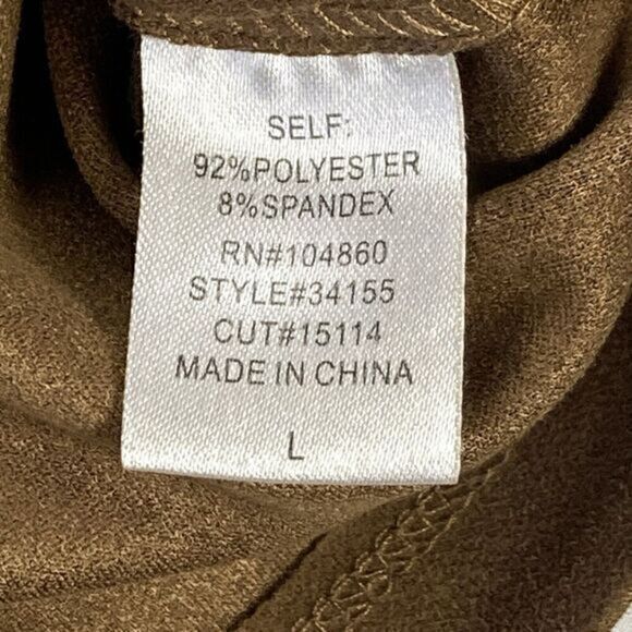 Chloe K Faux Suede Dress Womens Sz L Soft Rear Zip Western Business Career Mini - Picture 14 of 14